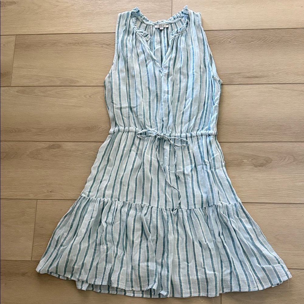 Rails Teal and White Striped dress
